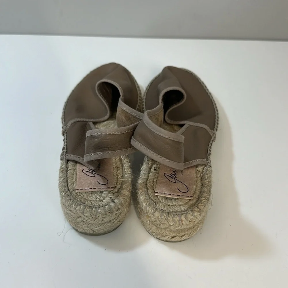 Anthropologie Gaimo Leather Slingback Espadrille Sandals Size 36(5.5)